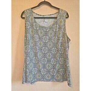 Catherines 3X Tank Top Shirt Brown Beige Travel Stretch Scoop Neck Sleeveless J7